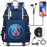 Paris Saint Germain Football Club USB Charging Backpack School NoteBook Laptop Travel Bags